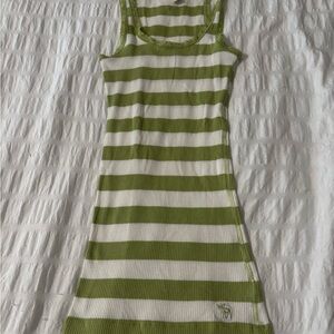 Abercrombie & Fitch Olive and White Striped Top
